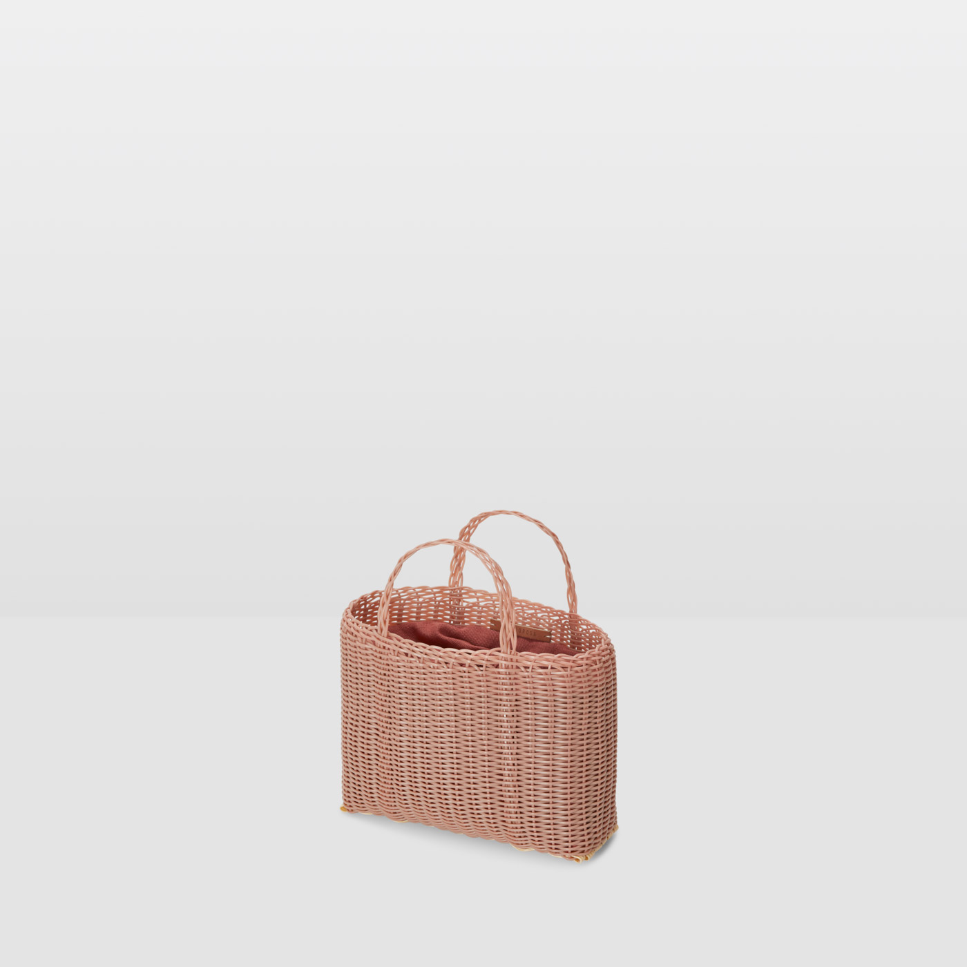 Dusty Rose Small Modern Woven Tote with Unique Handles - Straw Tote | Likha